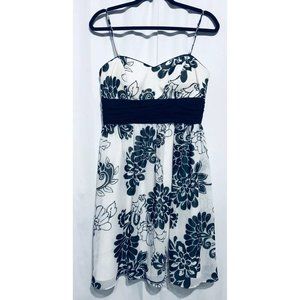 White House Black Market Size 6 Womens Floral Strapless Dress Chiffon Party